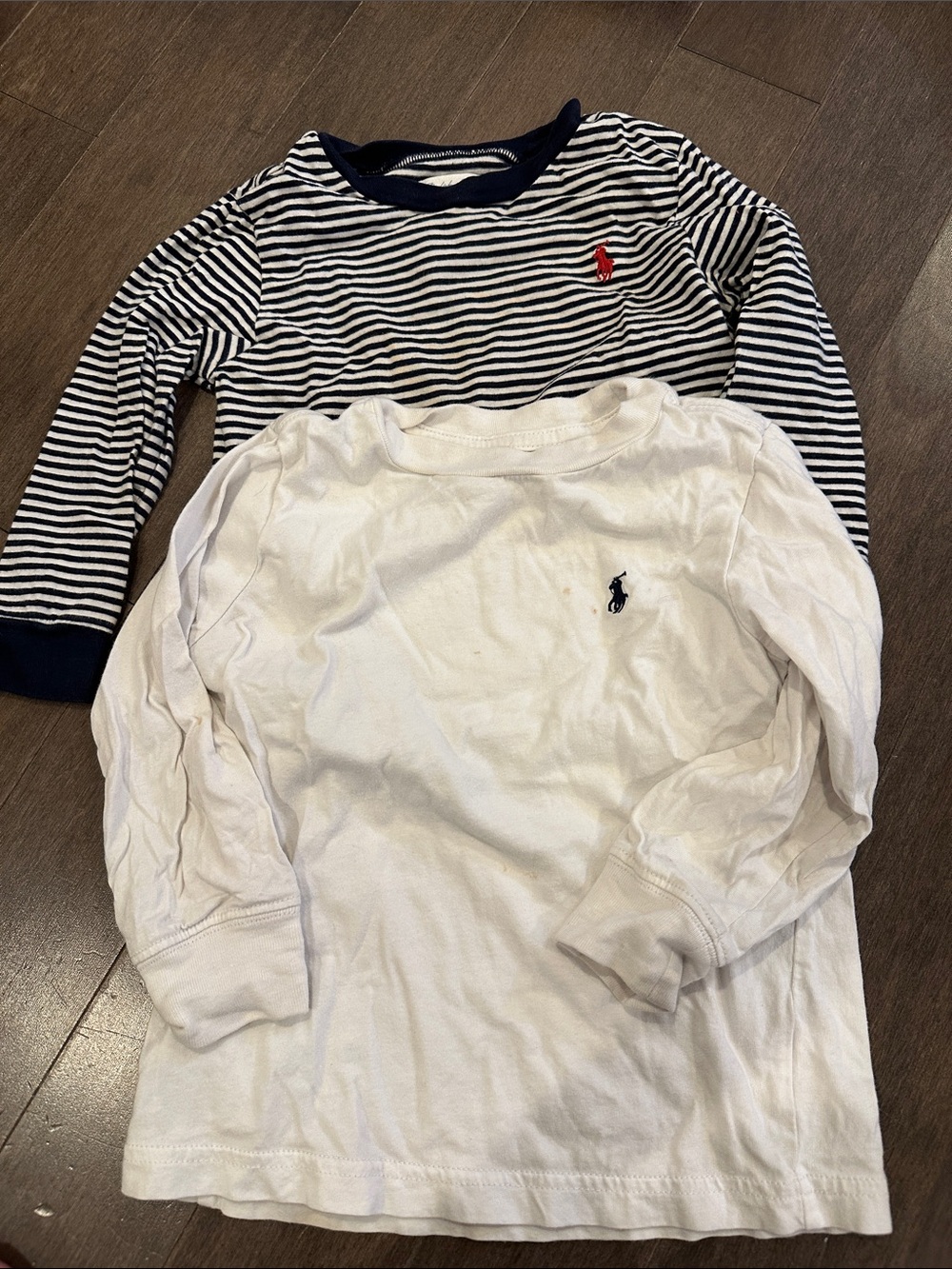 Polo by Ralph Lauren Kids Long-Sleeve Tee Set - White, Navy Stripe & Red Logo